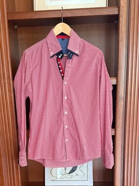 Italian Red Stripe Button Up